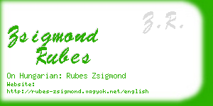 zsigmond rubes business card